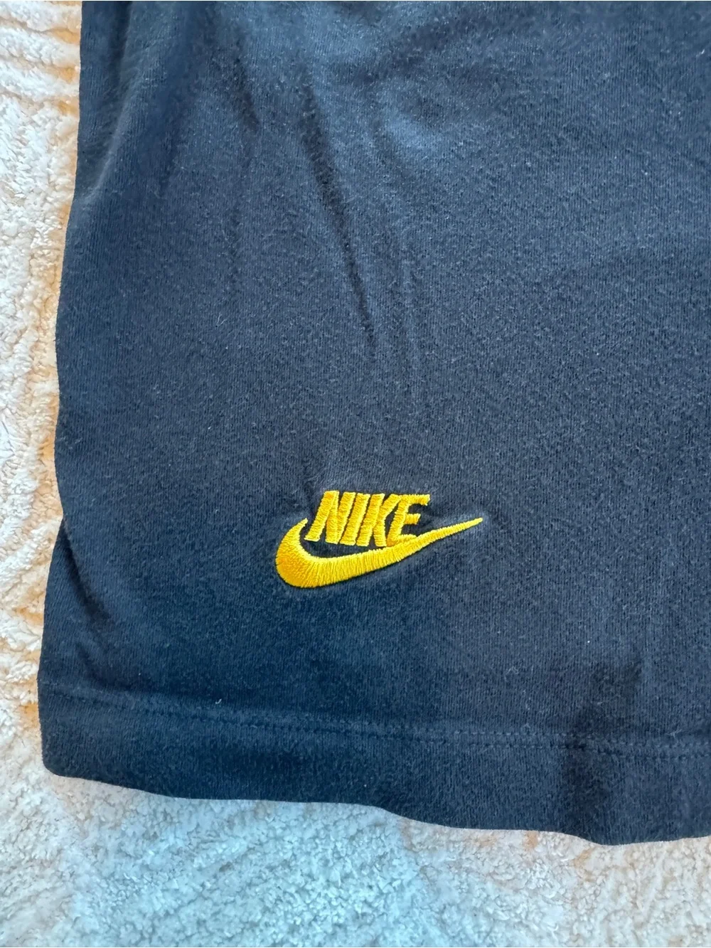 Nike Black Multi-Logo Embroidered Swoosh Tee Shirt Small S